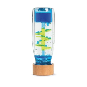 Botella sensorial espiral azul