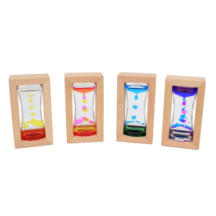 Reloj de arena de gotas marco de madera