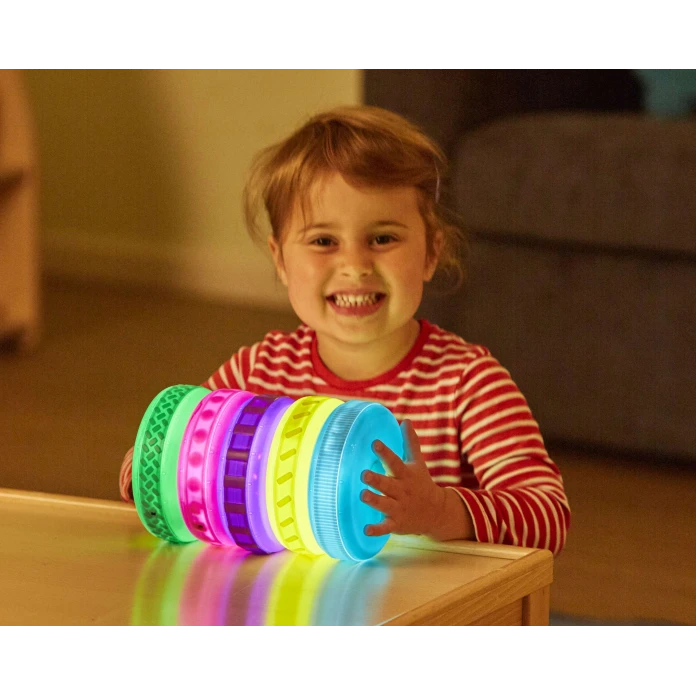 Discos sensoriales luminosos y texturizados