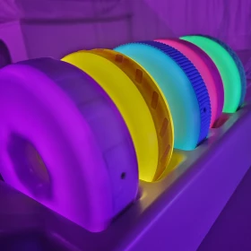 Discos sensoriales luminosos y texturizados