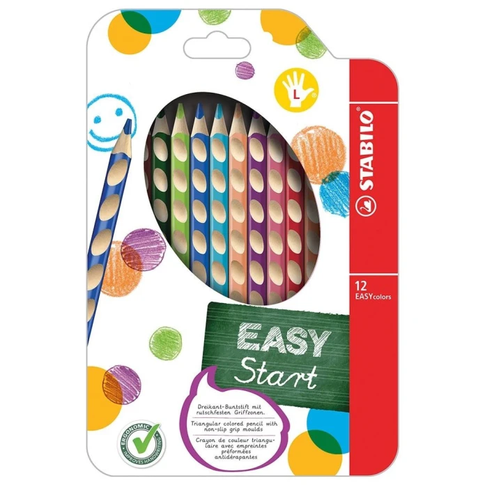 Lápices de colores Easy en pack de 12 - Diestro