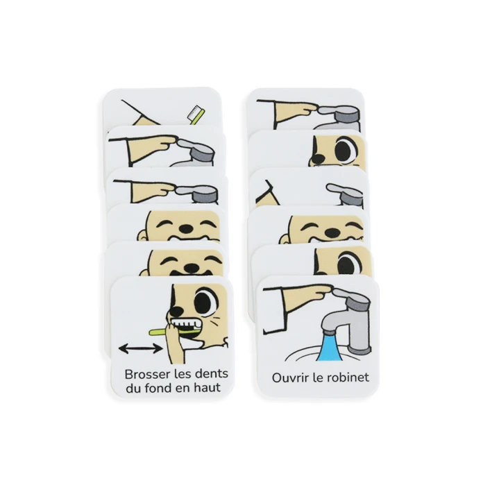 18 Pictogramas - Lavarse los dientes - Estilo kawaii