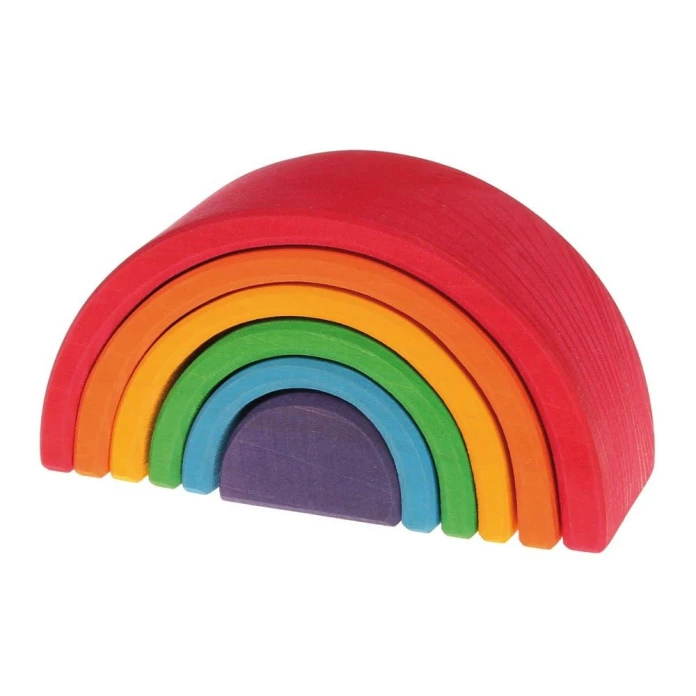 Arcoíris de madera multicolor - 17 cm (6 piezas)