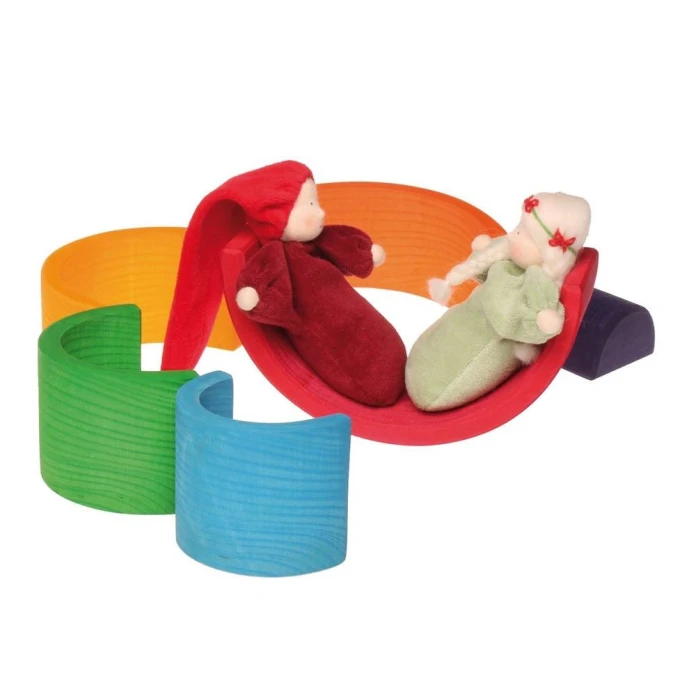 Arcoíris de madera multicolor - 17 cm (6 piezas)
