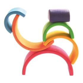 Arco iris de madera multicolor - 17 cm (6 piezas)