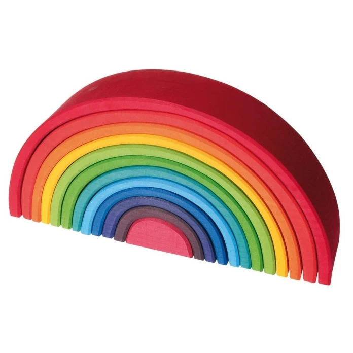 Arco iris de madera multicolor - 17 cm (6 piezas)
