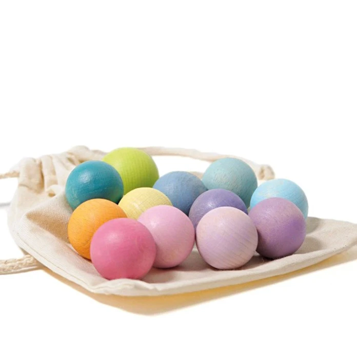 Bolas de madera pack de 12 - pastel