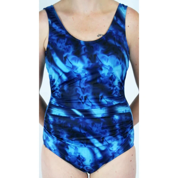 Bañador de incontinencia de 1 pieza para mujer - Azul multicolor