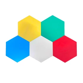 Espejos hexagonales de colores, 5 unidades